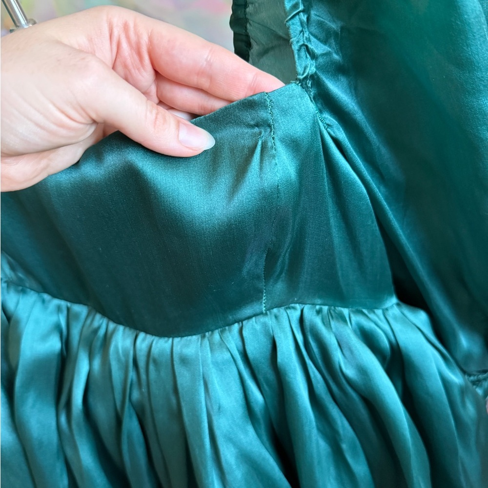 Selkie Silk Elf Puff Dress Green Large *READ DESCRIPTION* - Picture 6 of 9